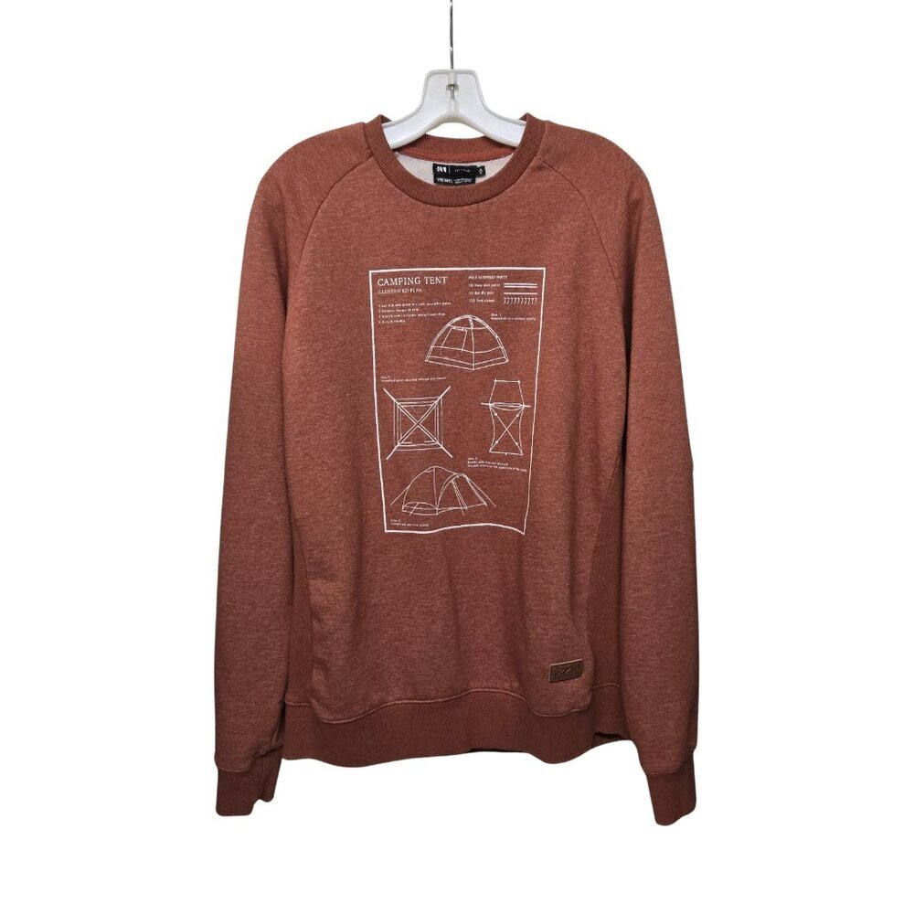 Le 31 par Simons Sweatshirt Mens M Camping Graphic Organic Cotton Fleece